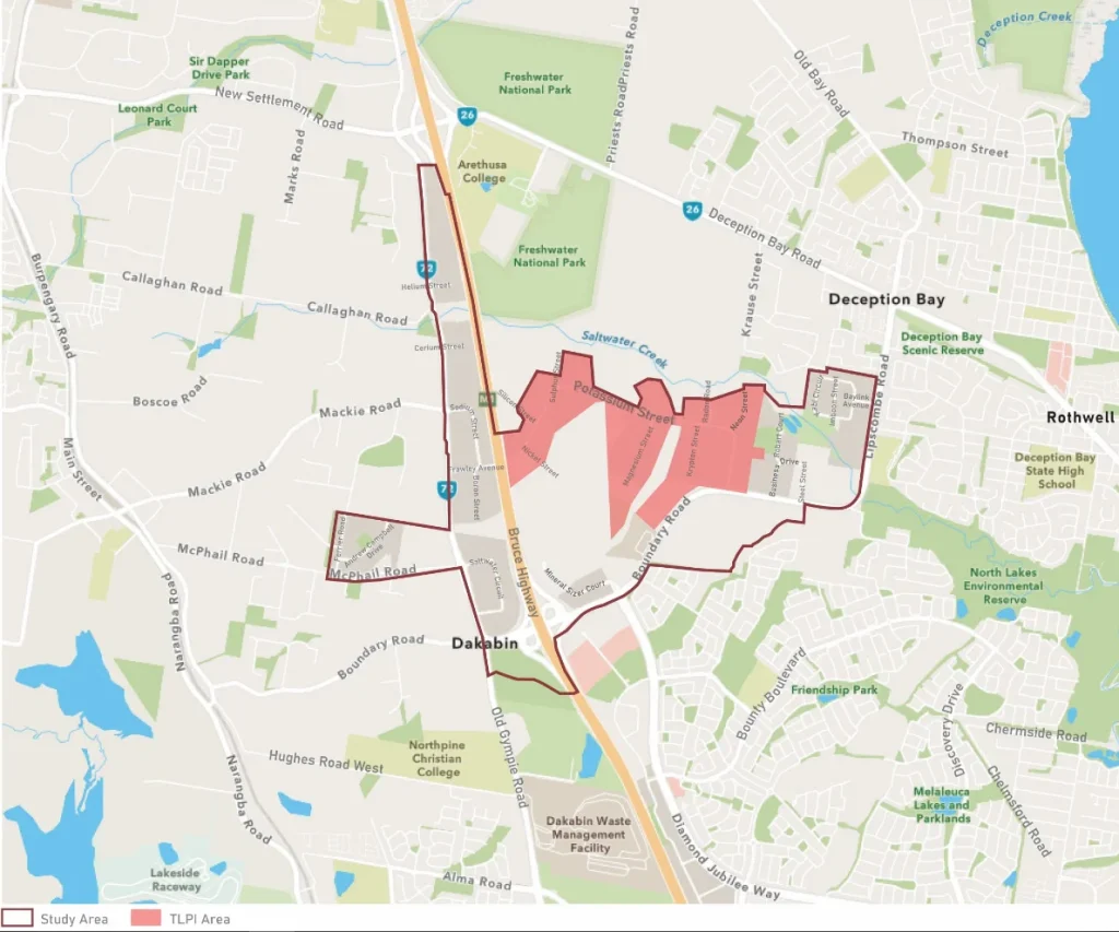 Map showing the Narangba precinct study area