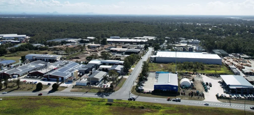 Aerial view of Narangba industrial precinct