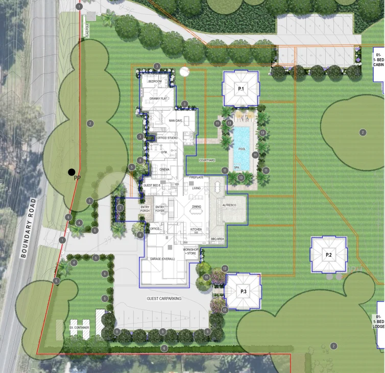 Proposed tennis courts within Dakabin academy plans