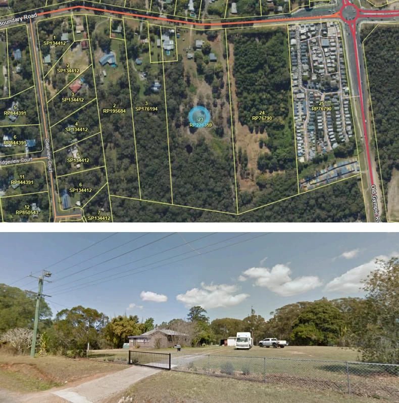 Aerial view of Boundary Road development site